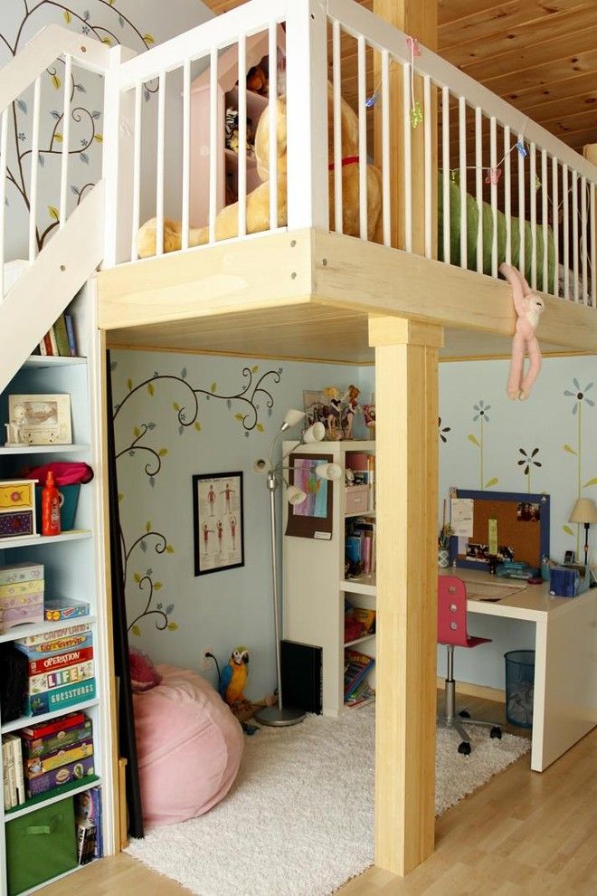 Lofting for a Contemporary Kids with a Built Ins and Girl's Loft by Chic Redesign