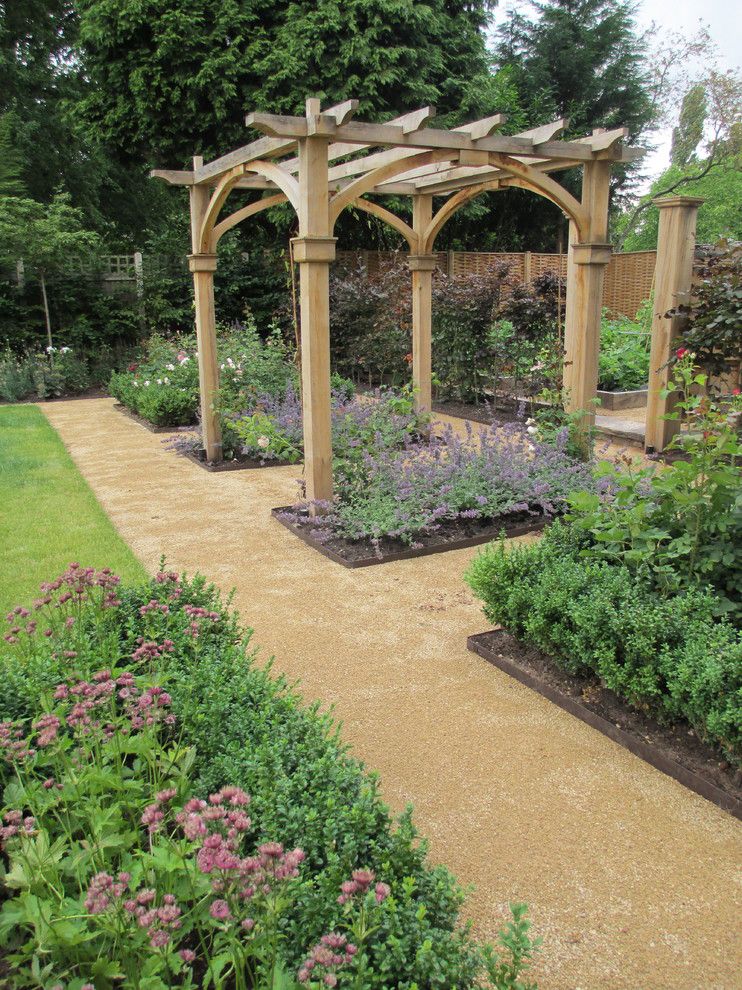 Longview Lawn and Garden for a Victorian Landscape with a Gravel Pathway and Private Garden, Staffordshire. by Janine Crimmins Garden Design