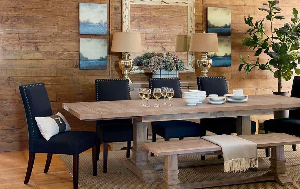 Los Gatos Lodge for a Transitional Dining Room with a Rustic Wood and Lakeside Dining by Harvest Furniture