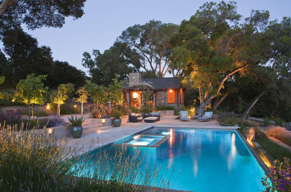 Los Gatos Spa for a Rustic Pool with a Pool and Pool by Arterra Landscape Architects