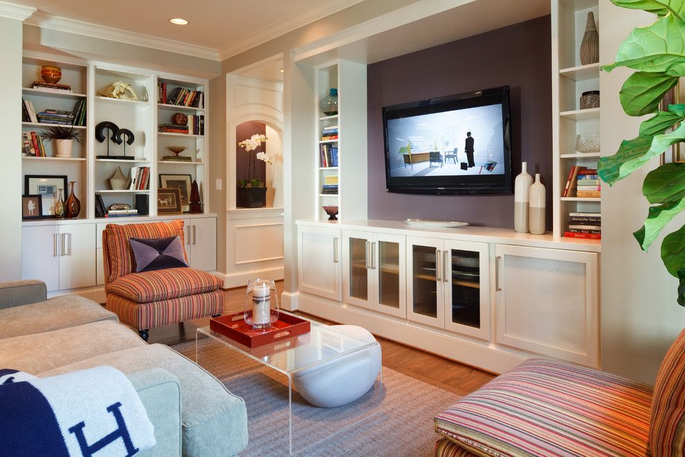 Lowes Bowie Md for a Transitional Living Room with a Beige Painted Wall and Ridgeway and Farmington Doors, Chevy Chase, Md   Greenfield Cabinetry by Greenfield Cabinetry