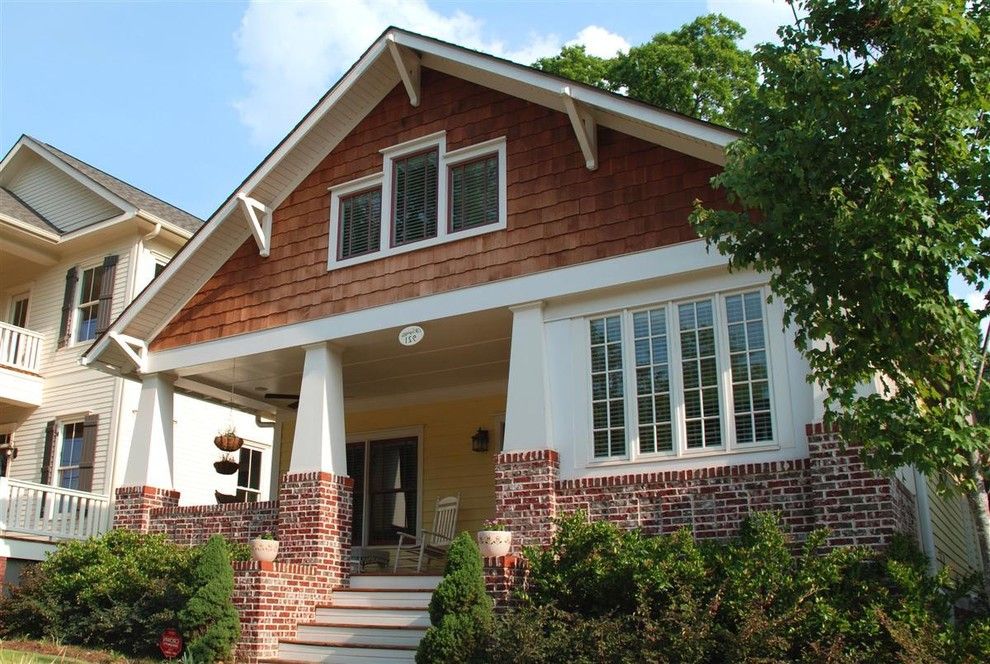 Lowes Cedar Rapids for a Craftsman Porch with a Hanging Plants and the Danube Plan Front Porch by Brooks Ballard