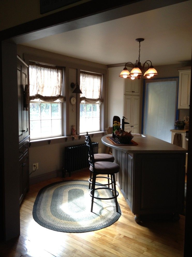 Lowes Concord Nh for a Farmhouse Kitchen with a Perspective of Island and Hutch with Lighting and Bar Stools and Starling, Rollinsford, Nh by Lowe's of Rochester, Nh