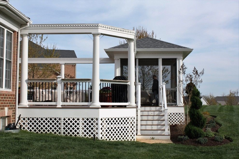 Lowes Deck Designer for a Traditional Deck with a Cool Deck and Low Maintenance Deck Stairs and White Pvc Trim for Low Maintenance Deck by Design Builders, Inc.