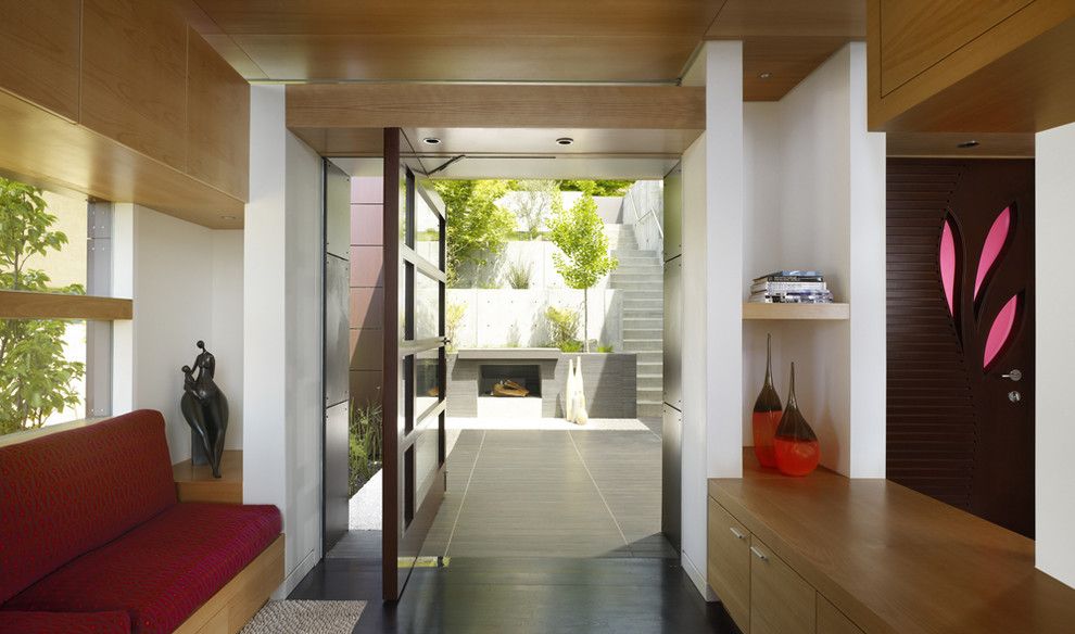 Lowes Door Installation for a Contemporary Entry with a Wood Ceiling and Charles Debbas by Charles Debbas Architecture