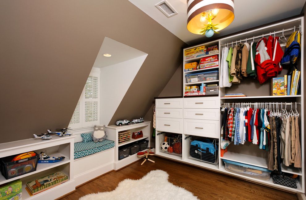 Lowes Huber Heights for a Traditional Closet with a Open Shelves and Green with Envy: Leed Certified Whole House Renovation by Harry Braswell Inc.