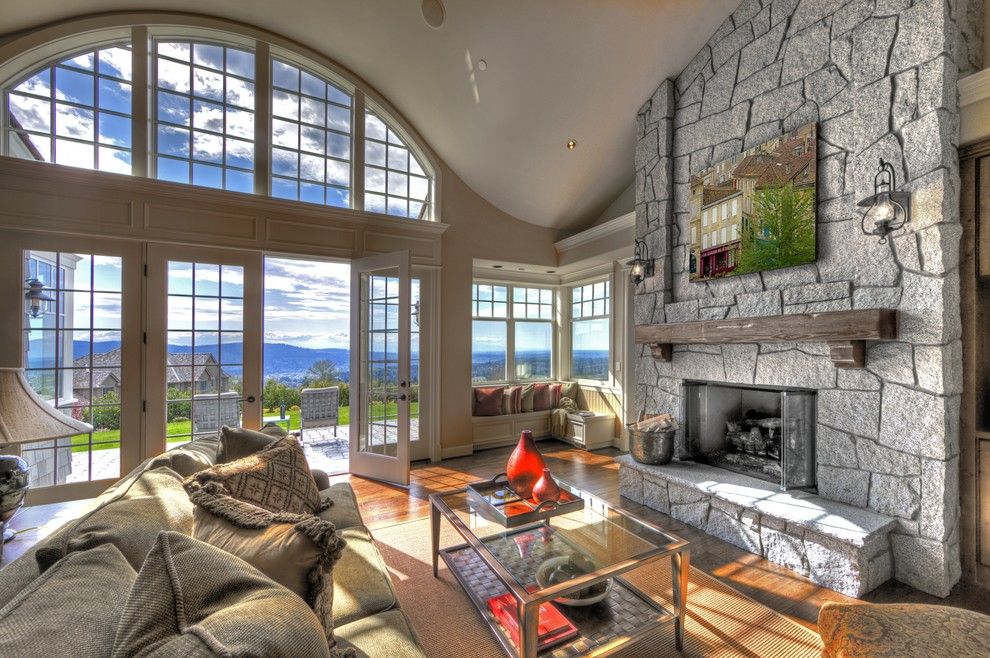 Lowes Issaquah for a Contemporary Family Room with a French Door and Our Top 20 Favorite Fireplaces by Gelotte Hommas Architecture