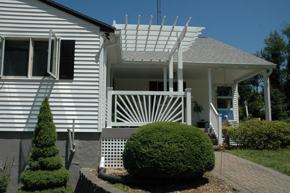 Lowes Manchester Ct for a Eclectic Porch with a Archadeck of Central Ct and Beautiful Burlington,Ct, Azek Porch Deck and Pergola Combination by Archadeck of Central Connecticut