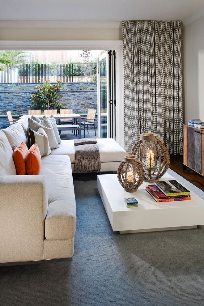 Lowes Palmdale Ca for a Contemporary Family Room with a Beige Sofa and Noe Valley Residence by Jeff Schlarb Design