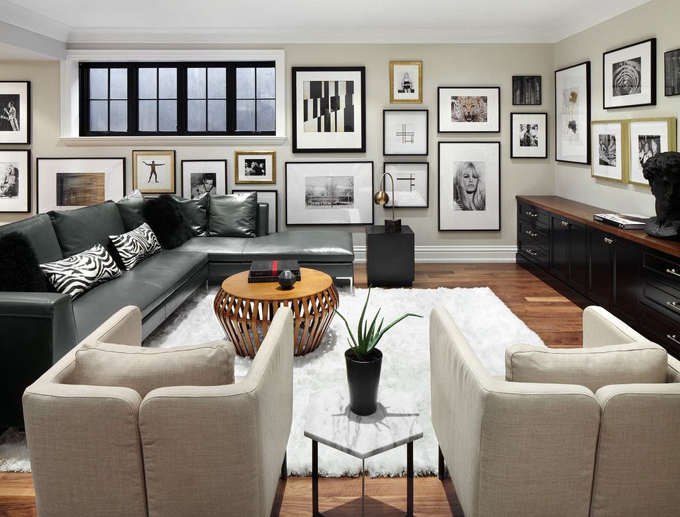 Lowes Palmdale Ca for a Transitional Living Room with a Round Wood Coffee Table and Thedesignco.ca by Lisa Petrole Photography