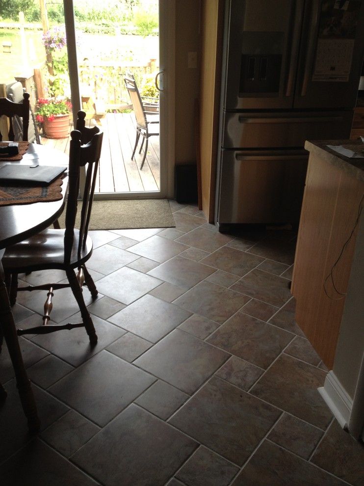 Lowes Palmyra Pa for a Traditional Kitchen with a Tile Floor Pattern and Kraftmaid Sides Kitchen   Kirkland Hickory by Lowe's of Palmyra, Pa