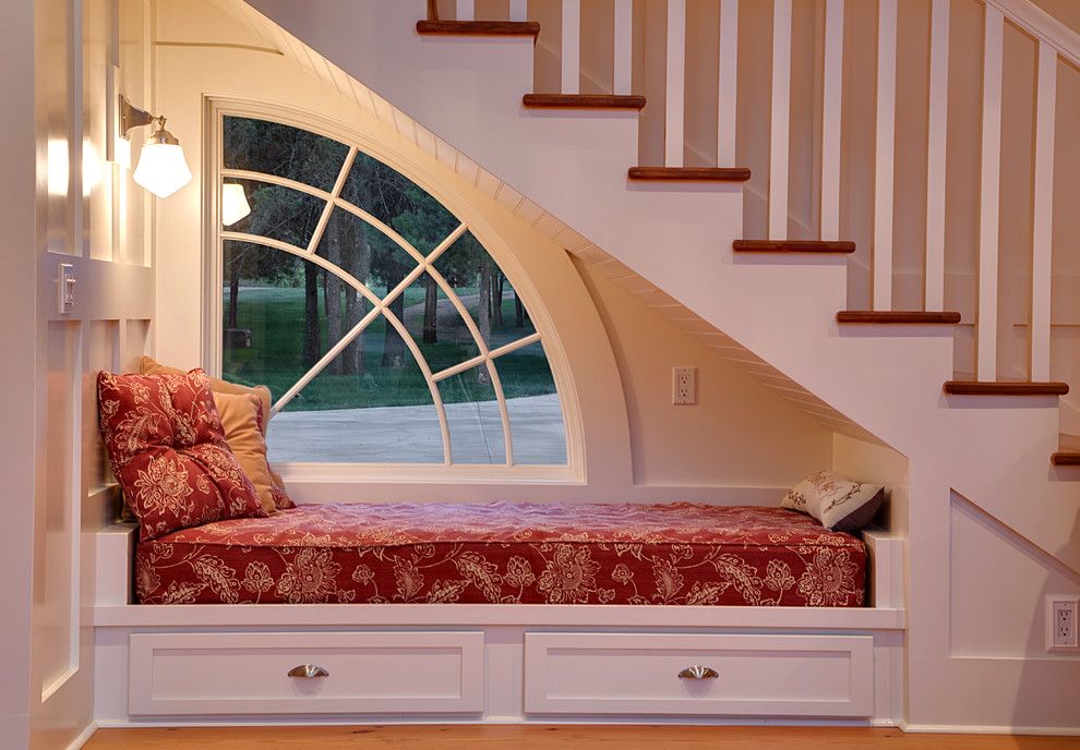 Lowes Stock Price Today for a Traditional Staircase with a Daybed and Nook by Sayler | Owens | Kerr Design Studio