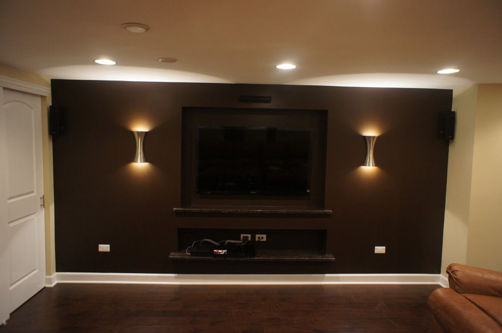 Lumiere Lighting for a Contemporary Basement with a Contemporary and Basements by Worthy Builders,Inc