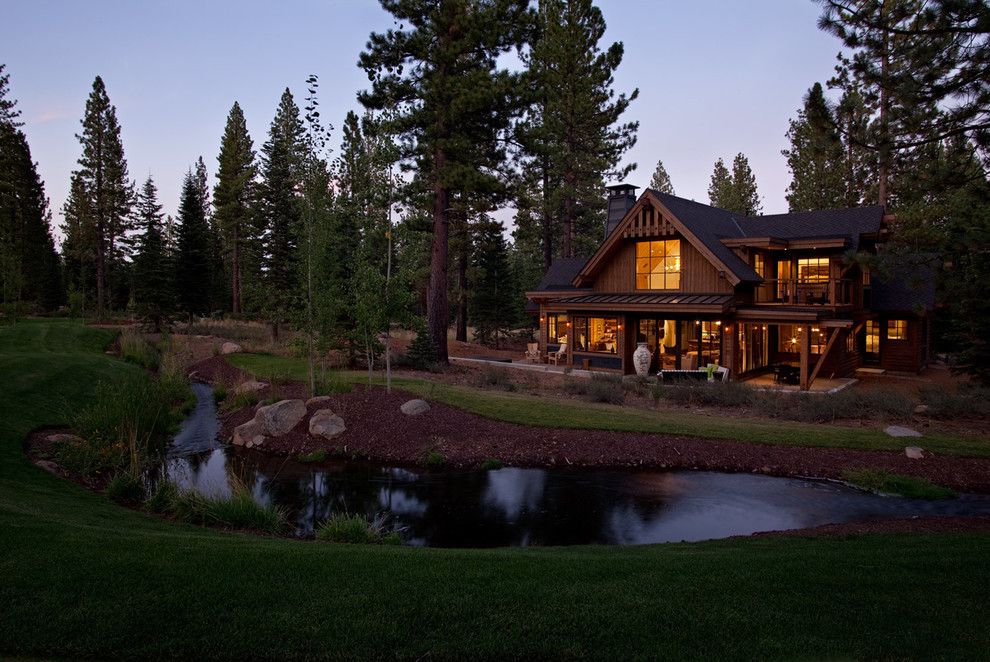 Lutron Homeworks for a Traditional Exterior with a Cabin and Martis Camp Lot 232 by Crestwood Construction Inc.