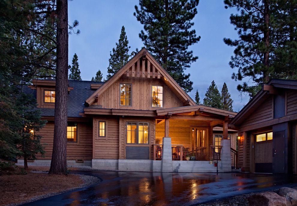 Lutron Homeworks for a Traditional Exterior with a Cabin and Martis Camp   Sweet Simplicity by Crestwood Construction Inc.