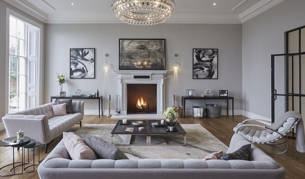 Luxe Hotel Sunset for a Contemporary Living Room with a Georgian Home and Grade Ii Listed, Hertfordshire Home by Cherie Lee Interiors