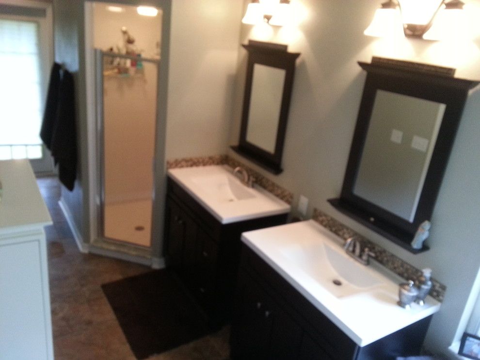 Lyndhurst Castle for a Contemporary Bathroom with a New Vanities Alan Roth and Bathroom Remodel by Simply the Best Remodeling and Construction Llc.