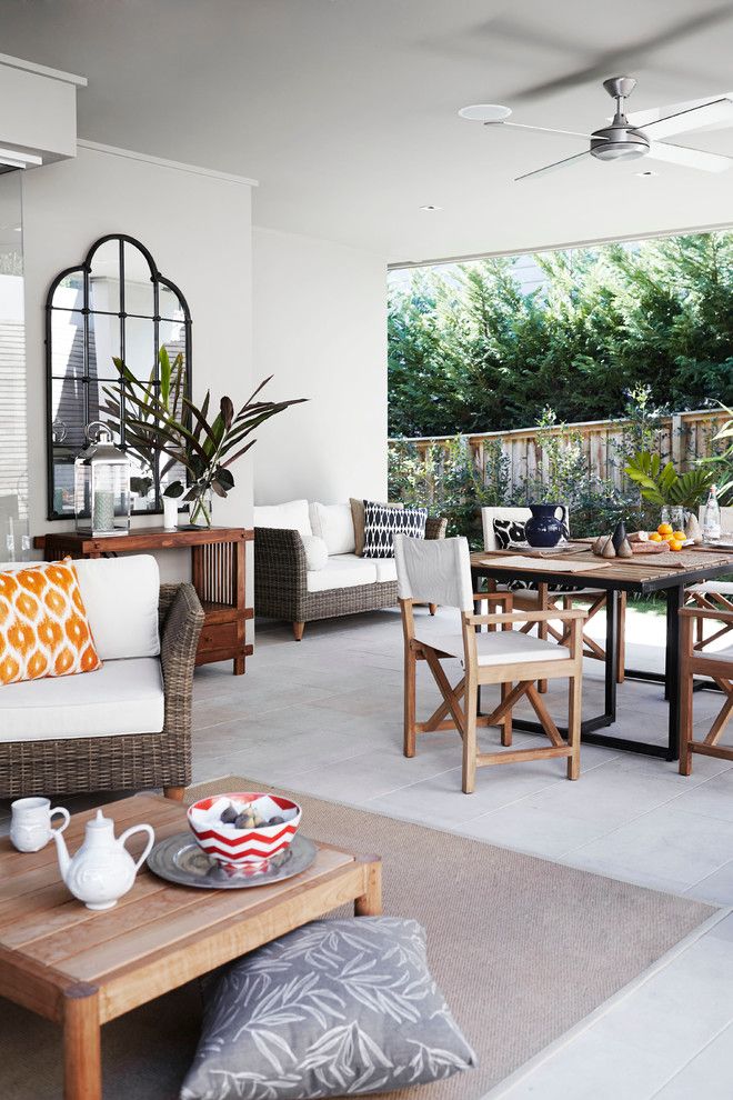 Macys Furniture Store for a Contemporary Patio with a Wood Fence and Paddington by Harrison's Landscaping