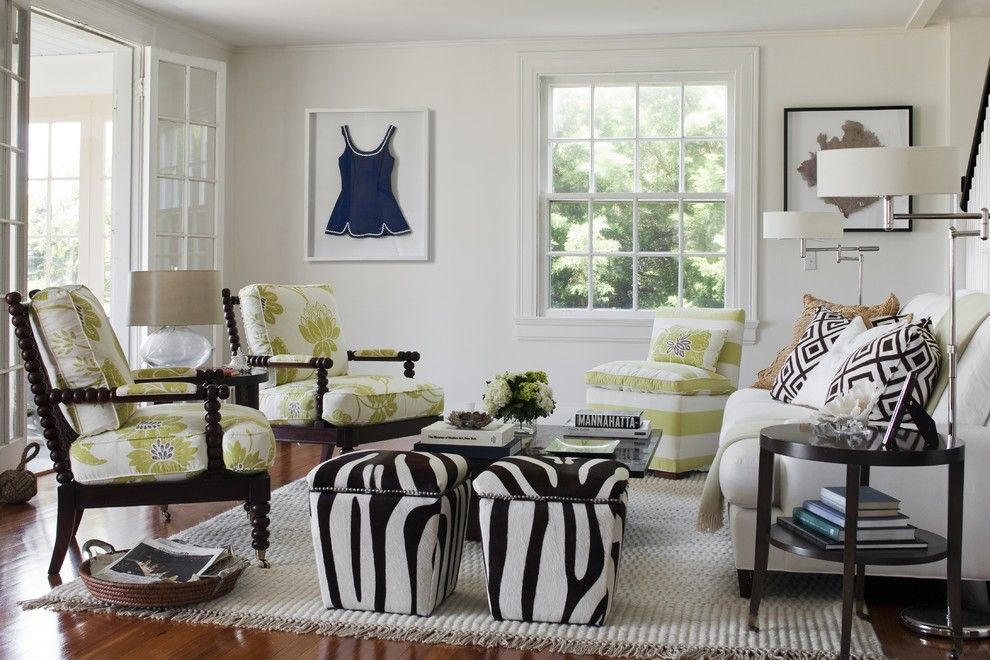 Macys Furniture Store for a Eclectic Living Room with a Brown and White Living Room and Beach Cottage, Watch Hill, Ri by Kate Jackson Design