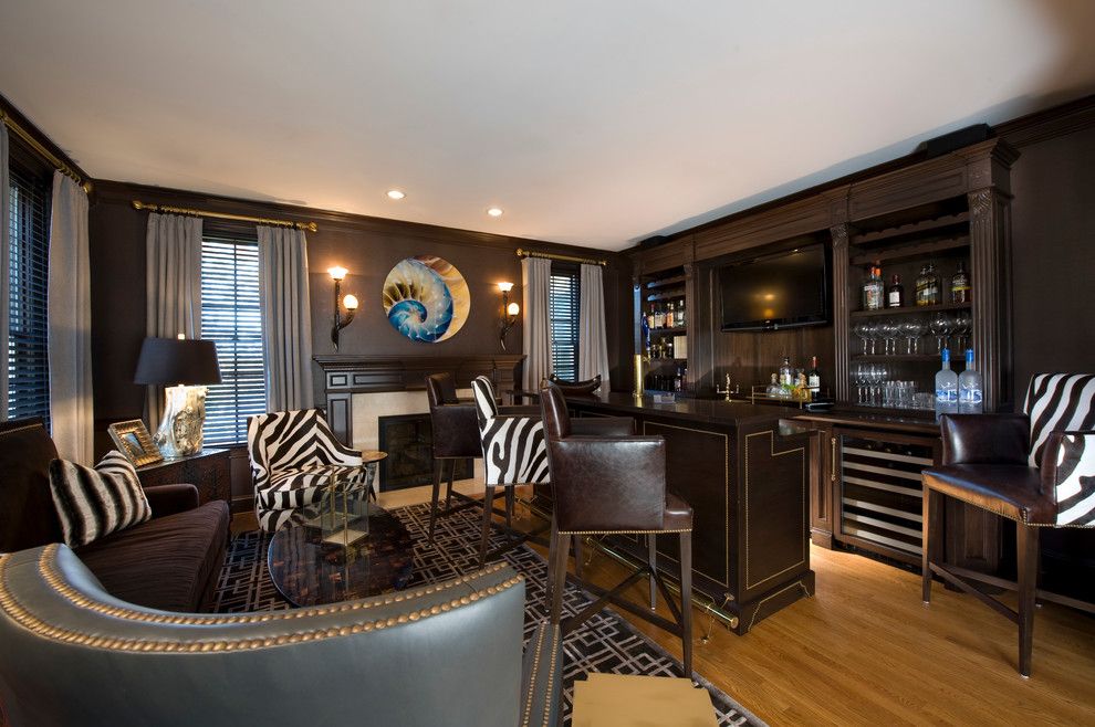 Mancaves for a Contemporary Family Room with a Oly and Man Cave by Kellie Burke Interiors