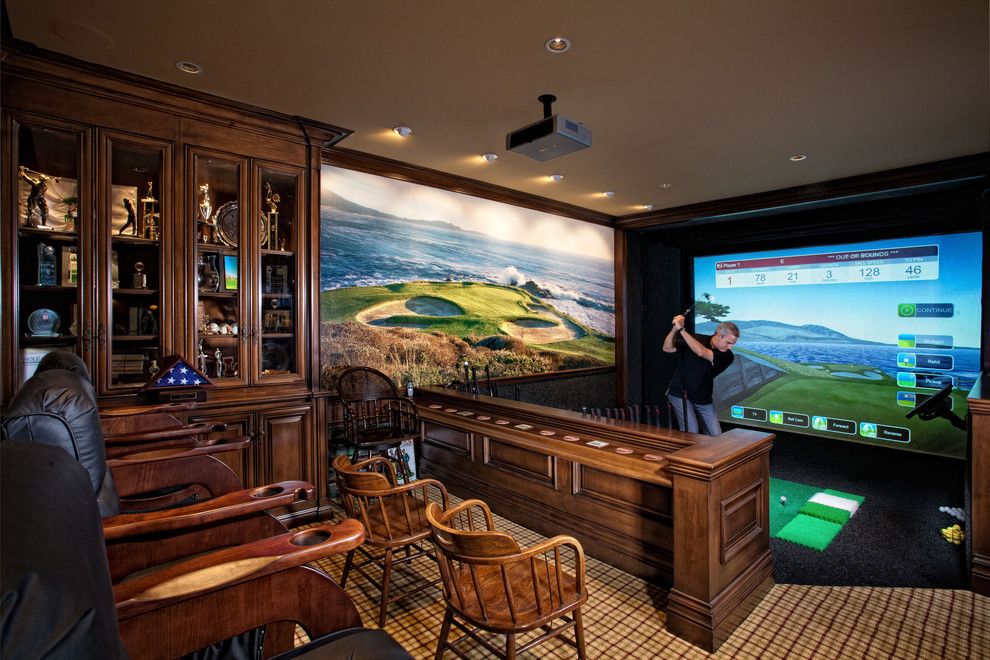 Mancaves for a Mediterranean Home Theater with a Ceiling Lighting and Laguna Hills Country French Manor by Grady O Grady Construction & Development, Inc.