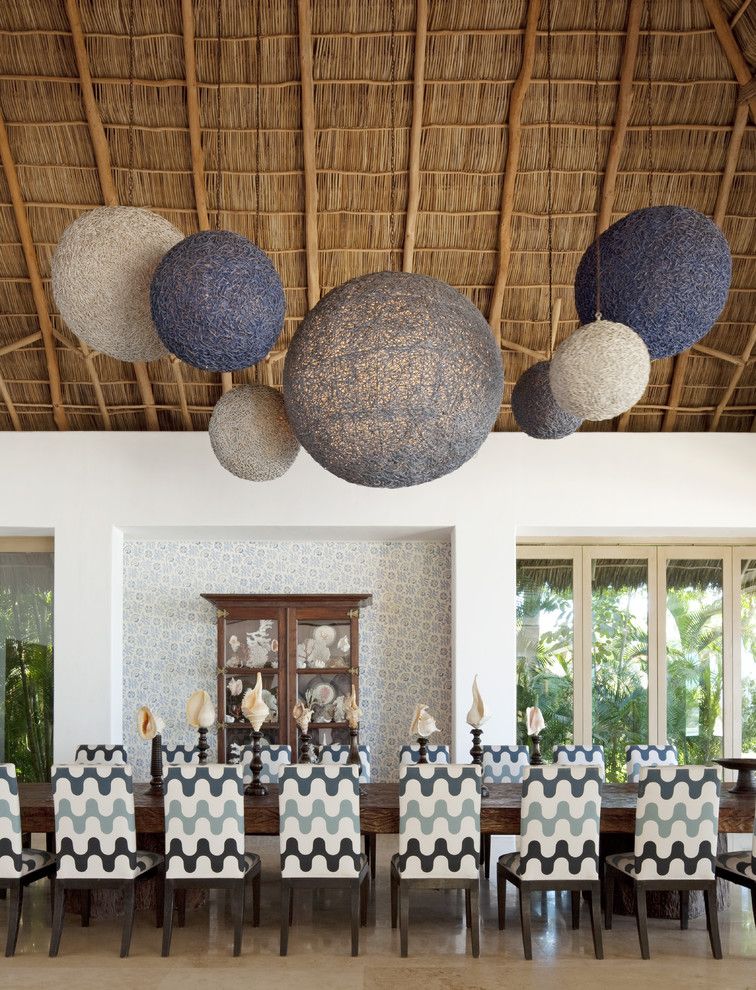 Martyn Lawrence Bullard for a Eclectic Dining Room with a Tile Floor and Rooms to Inspire by the Sea by Annie Kelly Beach Homes Houses by Rizzoli New York