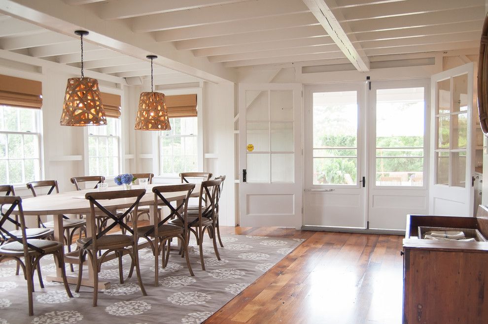 Marwood for a Beach Style Dining Room with a Solid Oak Dining Table and Southern Ct Beach Home by Allee Architecture + Design, Llc