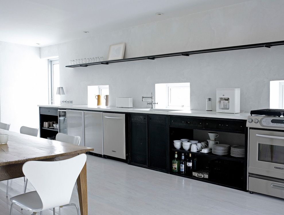 Maximalist for a Contemporary Kitchen with a Minimalist Design and School House Conversion . Marfa Texas by Michel Arnaud