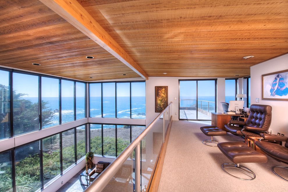 Mazama Country Inn for a Contemporary Home Office with a Glass Panel Railing and Sea Arches of Mendocino Coast by Decker Bullock Sotheby's International Realty