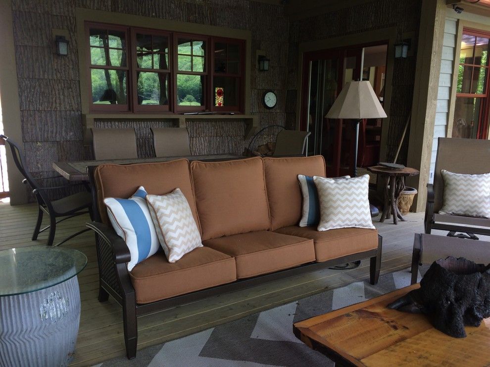 Mazama Country Inn for a Rustic Porch with a Capel Rugs and Grandfather Mountain Luxury Home by Morehouse Interiors