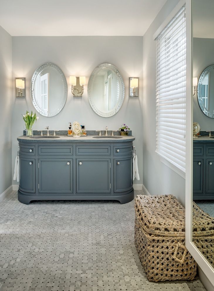 Melrose Discount Furniture for a Traditional Bathroom with a Double Vanity and Bathroom Remodeling by Justine M Kingham, Aia