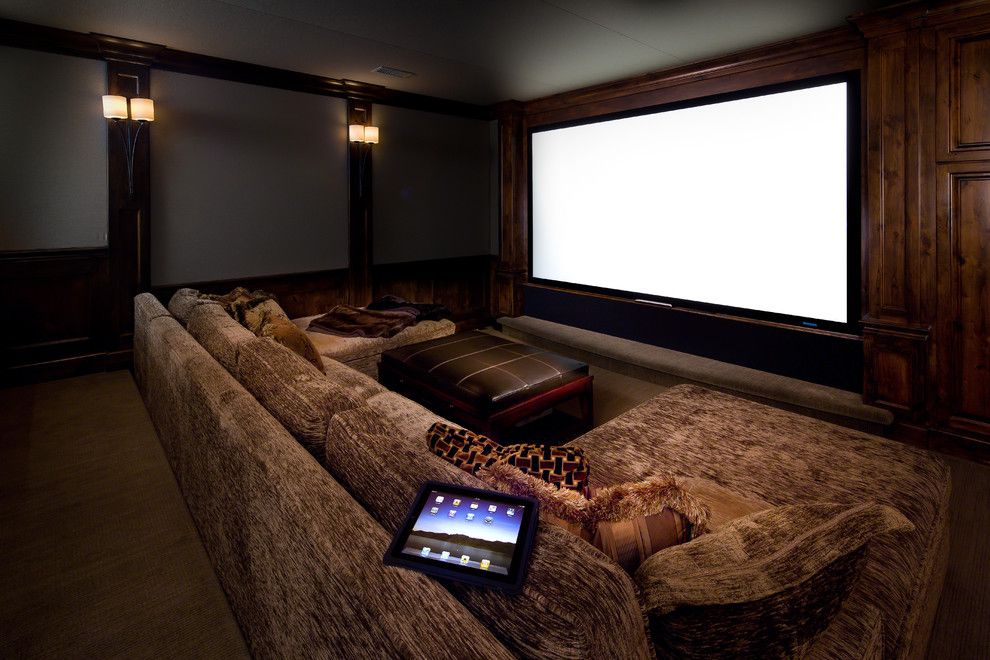 Meridian Movie Theater for a Contemporary Home Theater with a Contemporary and Lake Oswego Home by Av Awakenings