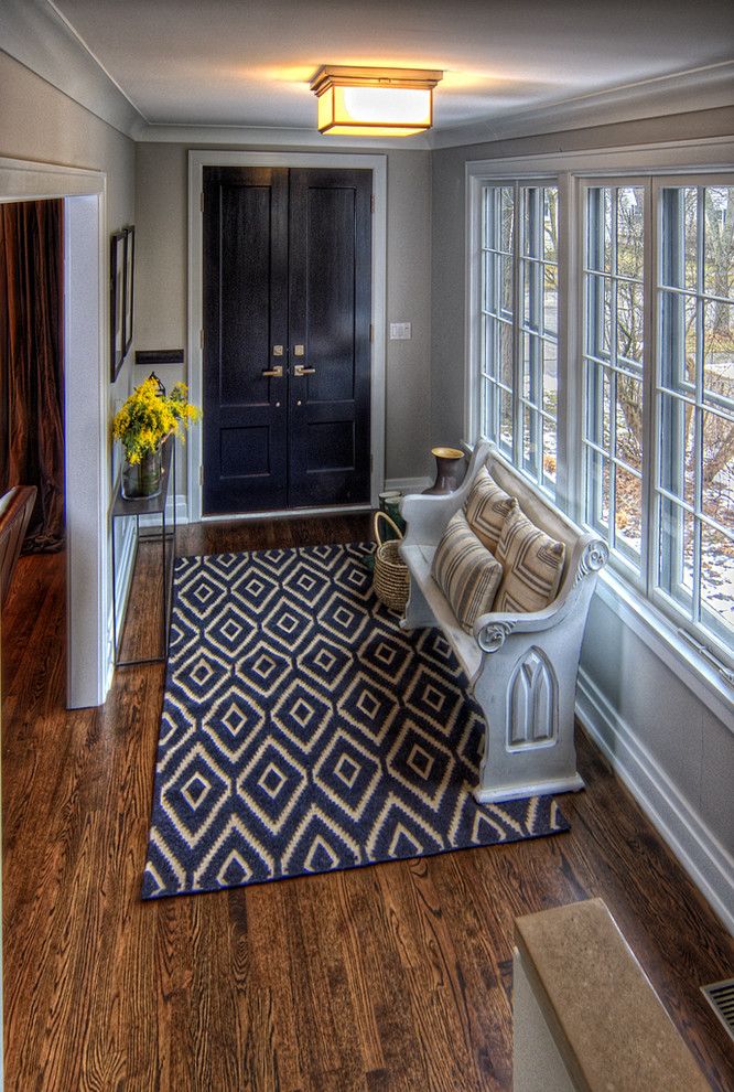 Milgard Tuscany for a Traditional Entry with a Diamond Rug and Victoria Residence by Kate Marker Interiors