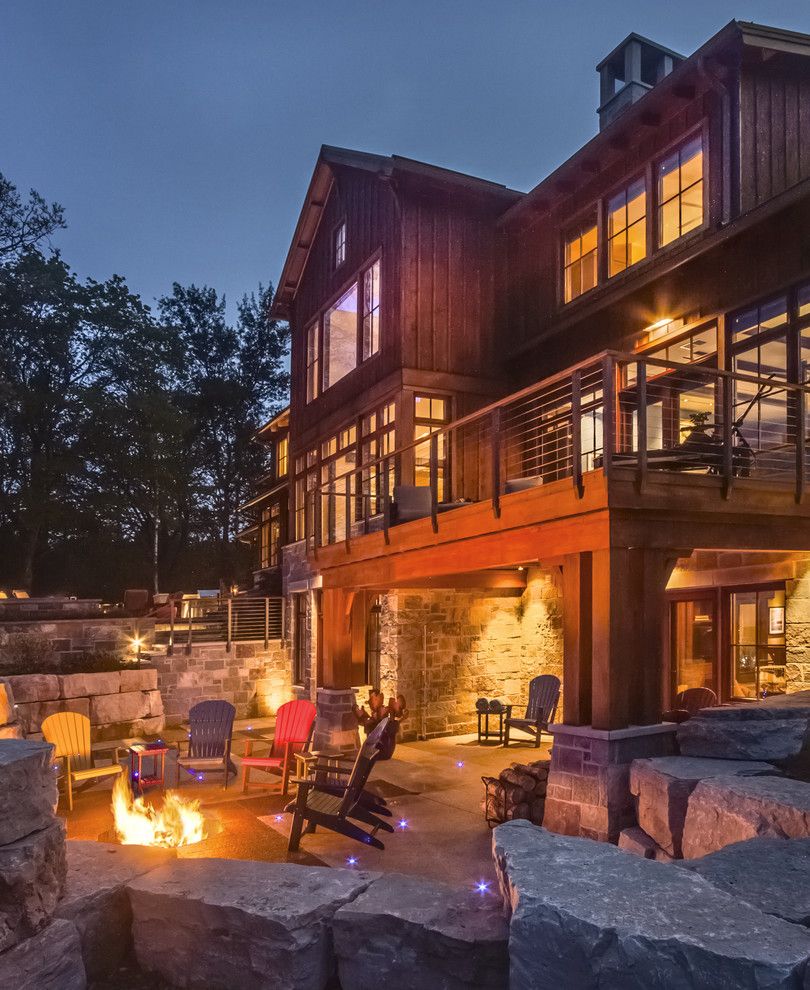 Mill Valley Golf Course for a Rustic Patio with a Cable Rail and Lake Michigan Home by Deep River Partners