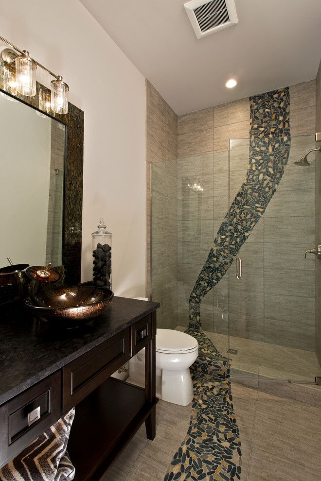 Miromar for a Modern Bathroom with a Lakefront Home and Private Residence, Miromar Lakes by Randall Perry Photography