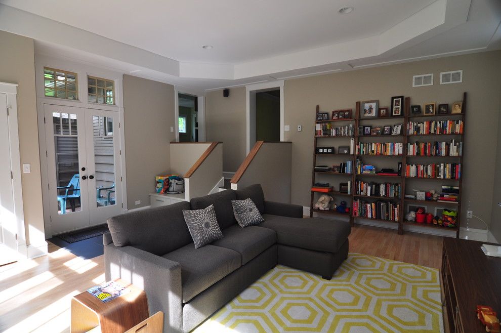 Mono Hot Springs for a Contemporary Family Room with a Landing and Evanston Home by Habitar Design