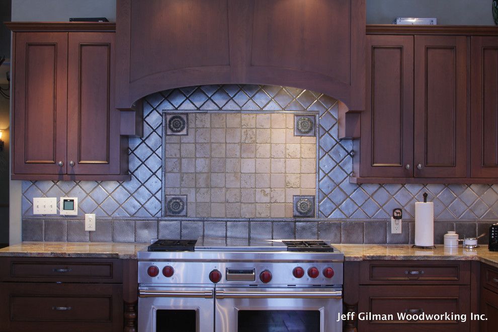 Montana Mountains for a Traditional Kitchen with a Coffee Bar and a Mountain Top Estate by Jeff Gilman Woodworking Inc.