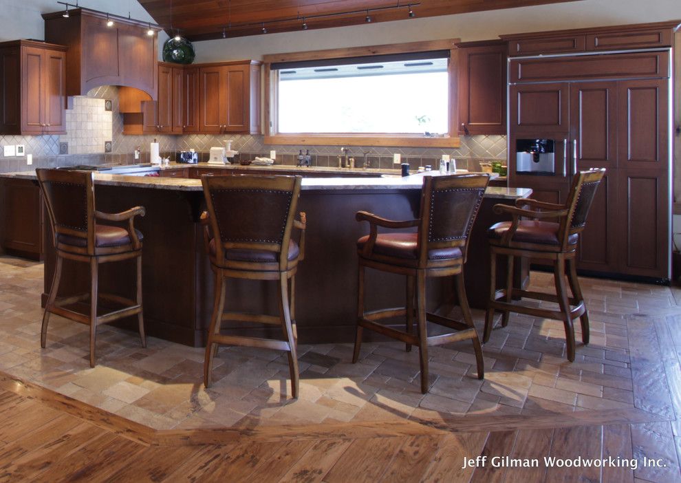 Montana Mountains for a Traditional Kitchen with a Pantry and a Mountain Top Estate by Jeff Gilman Woodworking Inc.