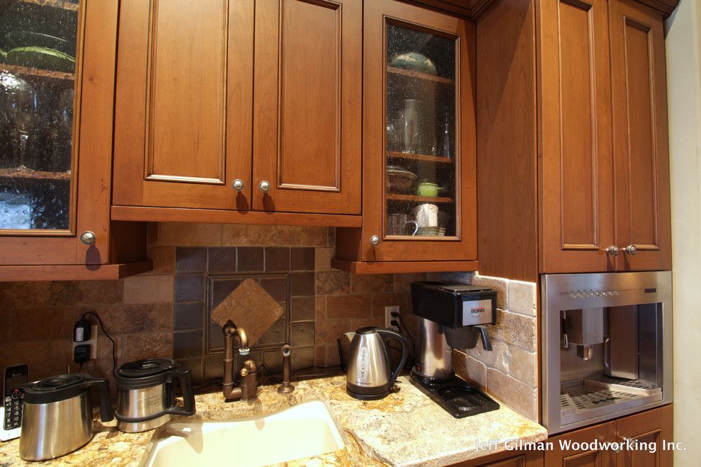 Montana Mountains for a Traditional Kitchen with a Wainscoting and a Mountain Top Estate by Jeff Gilman Woodworking Inc.