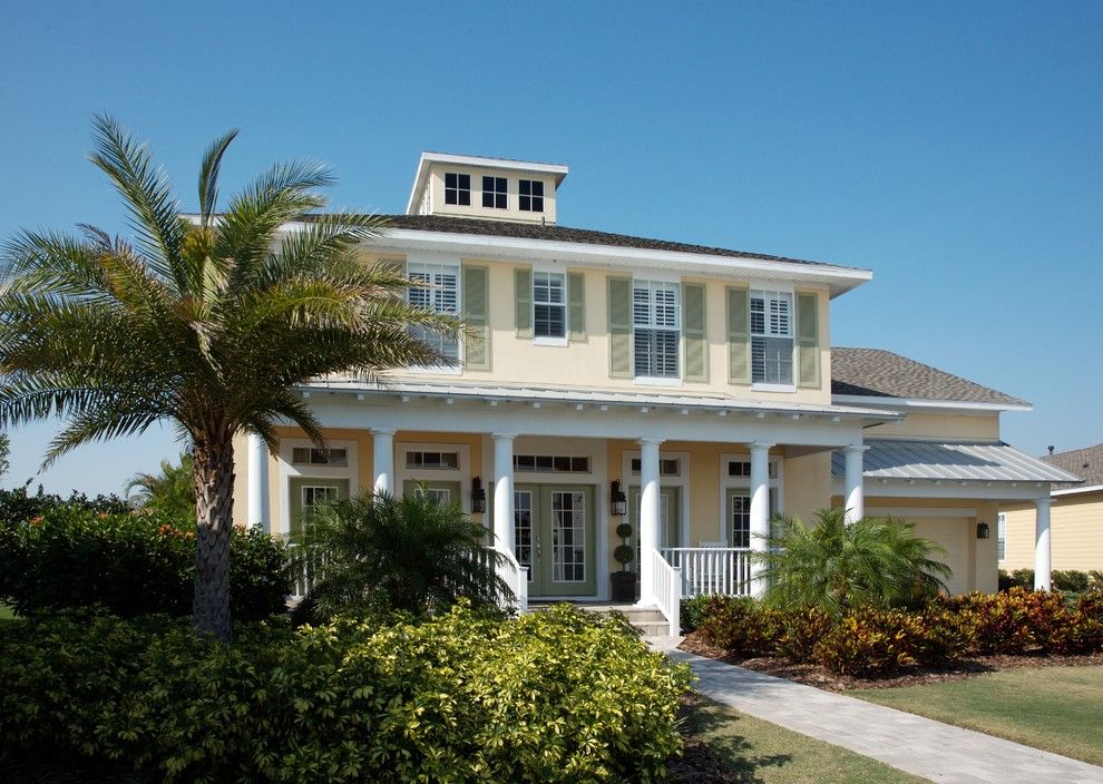 Montauk Beach House for a Tropical Exterior with a Shutters and Coastal Living Residence by Tweak Your Space