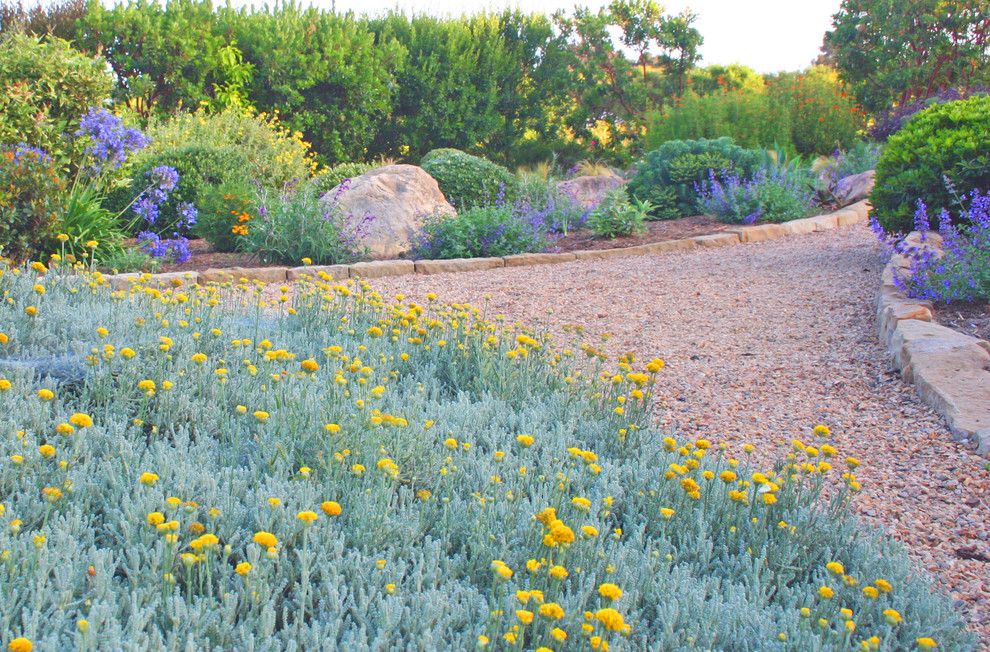 Montecito California for a Mediterranean Landscape with a Boulders and California Mediterranean Contemporary by Montecito Landscape