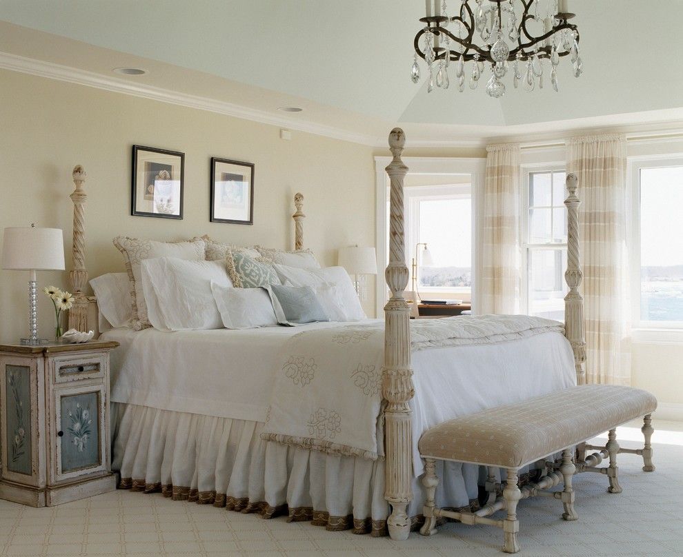 Moores Furniture for a Shabby Chic Style Bedroom with a Elegant Homes and Waterfront Retreat by Nancy Mclaughlin Interiors