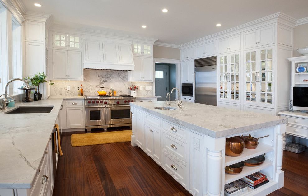 Morningstar Storage for a Traditional Kitchen with a Kitchen Island and Kitchens by Morningstar Stone & Tile