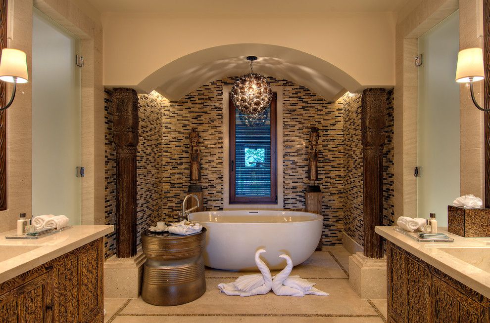 Mosaic Cafe Tucson for a Modern Bathroom with a Bronze Table and Tyrrell and Laing International, Inc. by Tyrrell and Laing International, Inc.