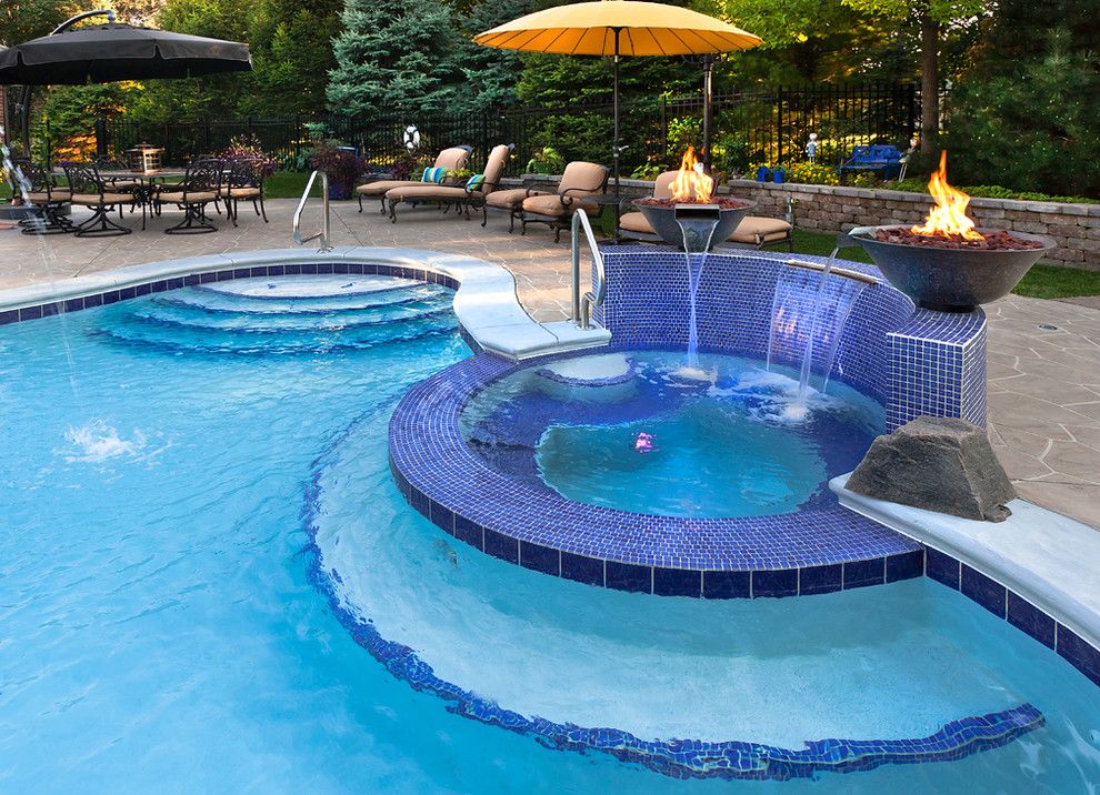 Mosaiq for a Traditional Pool with a Swimming Pool and Chicago Suburb   Oakbrook by Sunset Pools and Spas, Inc.