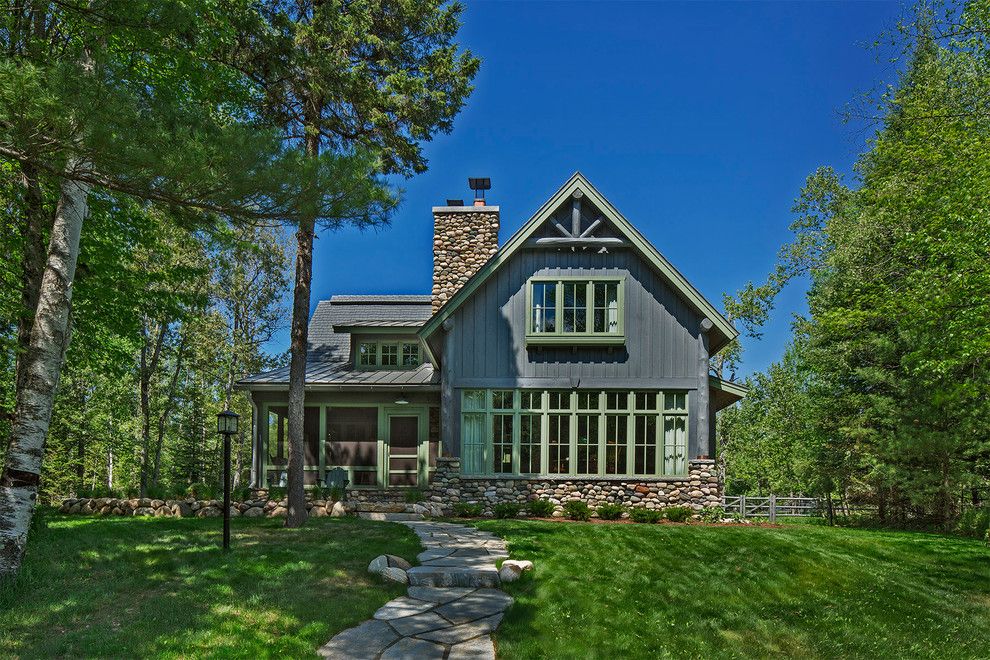 Mosey for a Rustic Exterior with a Fishing Cottage and River Cottage by Joseph Mosey Architecture, Inc.