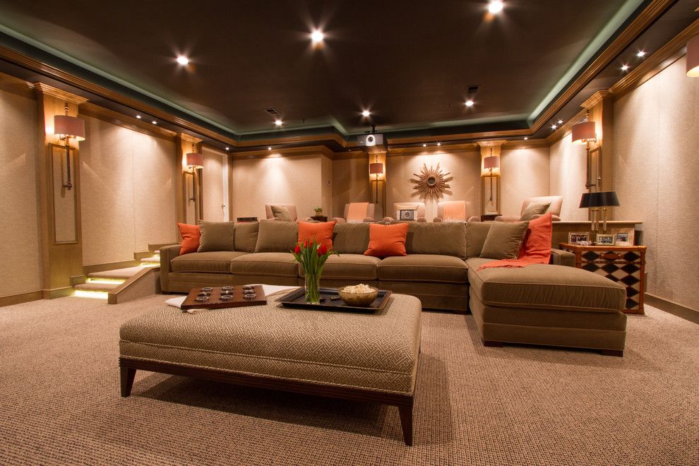 Movies Bethesda for a Contemporary Home Theater with a Comfy Sofa and Bringing the Movies Home by Bethesda Systems