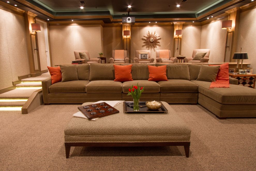 Movies Bethesda for a Contemporary Home Theater with a Family Room and Bringing the Movies Home by Bethesda Systems