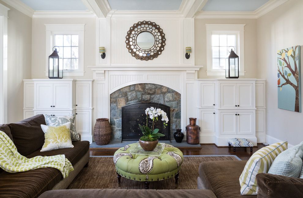 Movies Bethesda for a Traditional Family Room with a Cozy and Bethesda Residence by Homegrown Decor, Llc