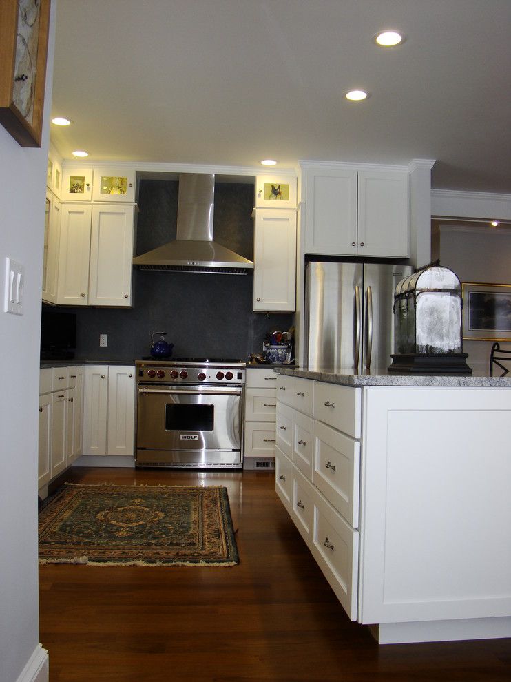 Multi Generational Homes for a Traditional Kitchen with a Chandelier and Multi Generational Harpswell Home by Robin Amorello, Ckd Caps   Atmoscaper Design